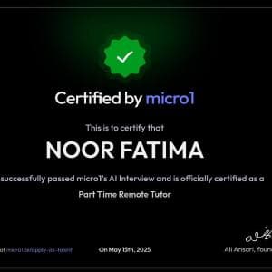 Noor Fatima Online Sciences Tutor